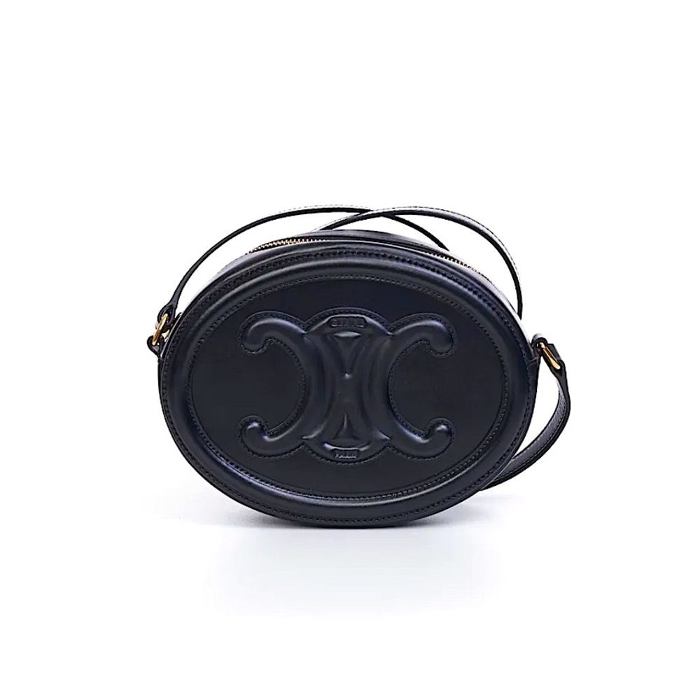 ISO CELINE Oval Bag Cuir Triomphe Black Smooth Calfskin